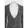 Black and white cardigan with buttons