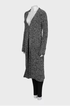 Black and white cardigan with buttons