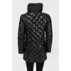 Black down jacket in a diamond stitch