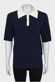 Blue polo with tag