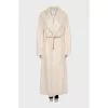 Maxi fur coat with a gold belt