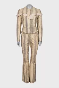 Suit with snakeskin trousers