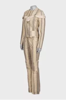 Suit with snakeskin trousers