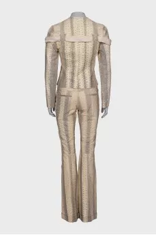 Suit with snakeskin trousers