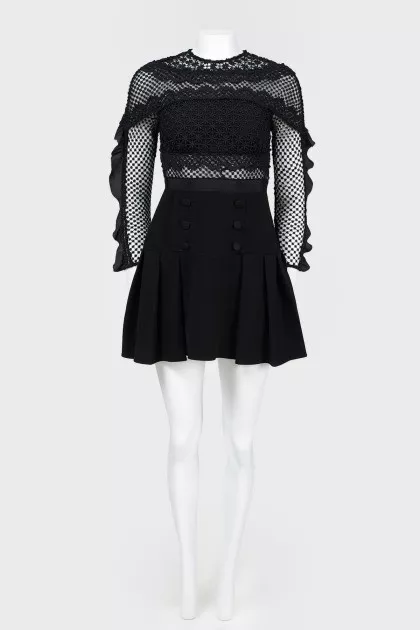 Dress with mesh inserts with tag
