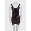 Mini dress with embossed zipper