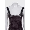 Mini dress with embossed zipper