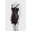 Mini dress with embossed zipper