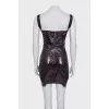 Mini dress with embossed zipper