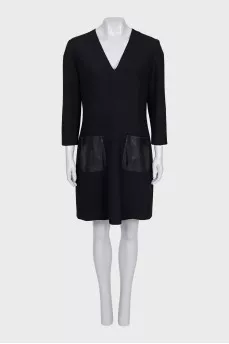 Black dress with patch pockets