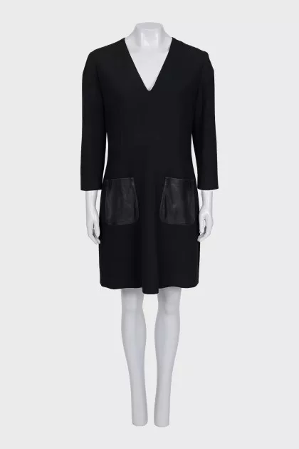Black dress with patch pockets