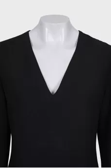 Black dress with patch pockets
