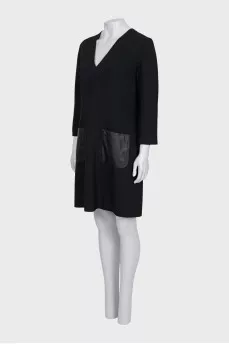 Black dress with patch pockets