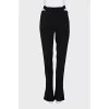Black flared trousers with slits