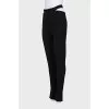 Black flared trousers with slits