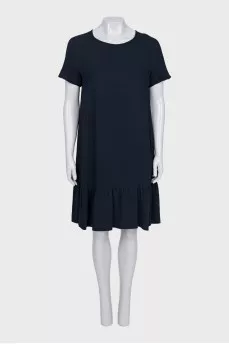 Dress with a zipper and a frill