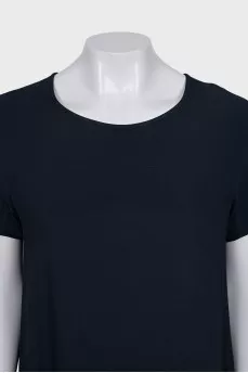 Dress with a zipper and a frill