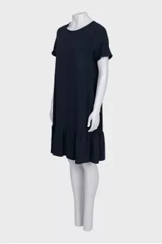Dress with a zipper and a frill