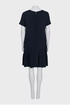 Dress with a zipper and a frill