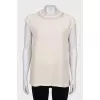 Silk blouse with straight cut and sleeveless design