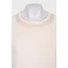 Silk blouse with straight cut and sleeveless design