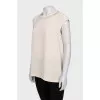 Silk blouse with straight cut and sleeveless design
