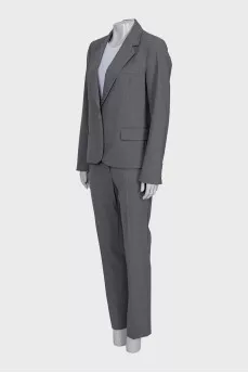 Gray wool suit with trousers