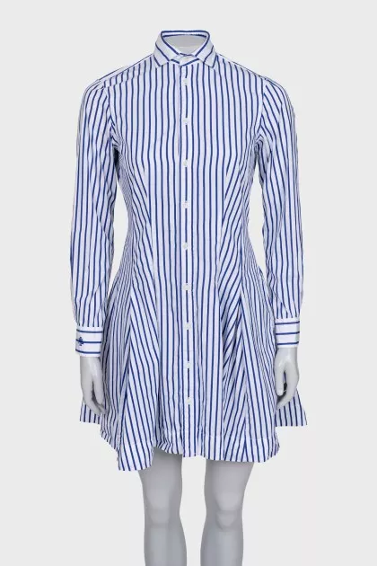 Fitted striped dress with long sleeves