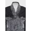 Cropped denim jacket with shoulder pads