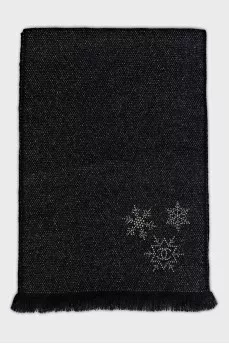 Black scarf with rhinestones