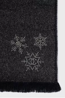 Black scarf with rhinestones