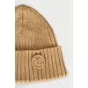 Beige hat with branded embroidery