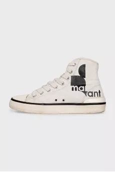 High-top sneakers with a print