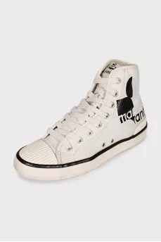 High-top sneakers with a print