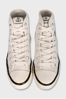 High-top sneakers with a print