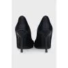 Textile shoes with gold decor