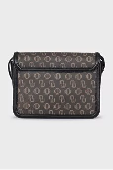 Brown leather bag with monogram