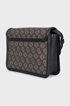 Brown leather bag with monogram