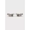 Silver stud earrings with crystals