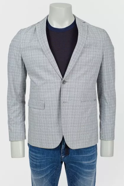 Gray-blue checked jacket