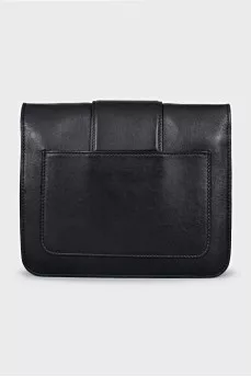Leather bag with chain and logo