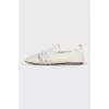 Leather ballet flats with a braided front