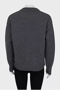 Wool jumper with brand logo and tag