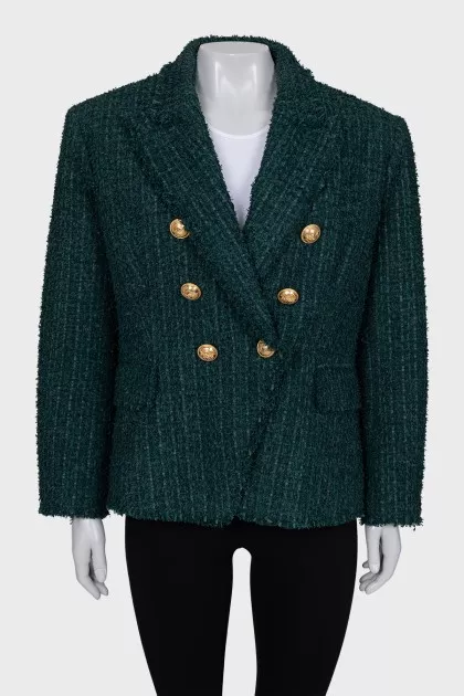 Fitted jacket with accent buttons