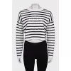 Striped jumper with embossed logo