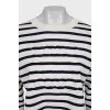 Striped jumper with embossed logo