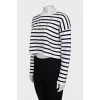 Striped jumper with embossed logo