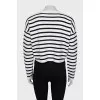 Striped jumper with embossed logo