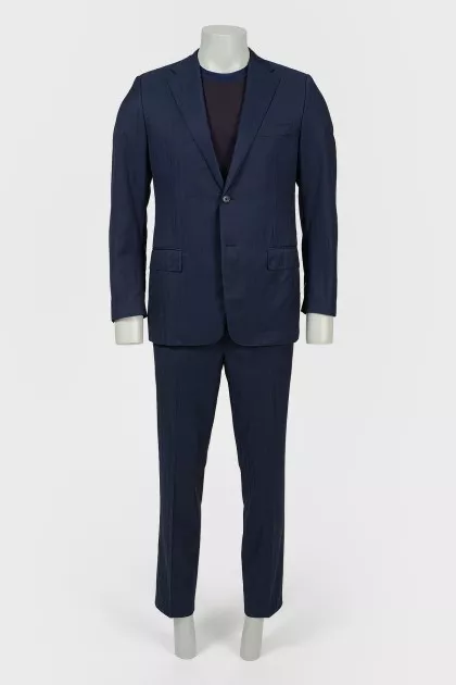 Dark blue men's wool suit