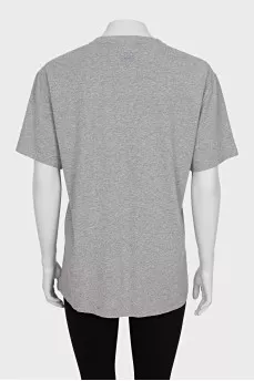 Gray straight t-shirt with print